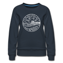 New Jersey Women's Sweatshirt - Retro Mountain Women's New Jersey Crewneck Sweatshirt - navy