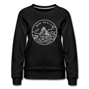 New Mexico Women's Sweatshirt - Retro Mountain Women's New Mexico Crewneck Sweatshirt - black