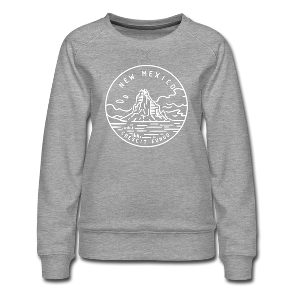 New Mexico Women's Sweatshirt - Retro Mountain Women's New Mexico Crewneck Sweatshirt - heather gray