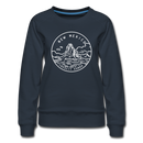 New Mexico Women's Sweatshirt - Retro Mountain Women's New Mexico Crewneck Sweatshirt - navy