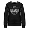 Mississippi Women's Sweatshirt - Retro Mountain Women's Mississippi Crewneck Sweatshirt - black