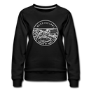 Mississippi Women's Sweatshirt - Retro Mountain Women's Mississippi Crewneck Sweatshirt - black