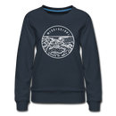 Mississippi Women's Sweatshirt - Retro Mountain Women's Mississippi Crewneck Sweatshirt - navy