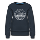 Nebraska Women's Sweatshirt - Retro Mountain Women's Nebraska Crewneck Sweatshirt - navy