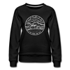 New Hampshire Women's Sweatshirt - Retro Mountain Women's New Hampshire Crewneck Sweatshirt - black