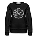 New Hampshire Women's Sweatshirt - Retro Mountain Women's New Hampshire Crewneck Sweatshirt - black