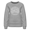 New Hampshire Women's Sweatshirt - Retro Mountain Women's New Hampshire Crewneck Sweatshirt - heather gray