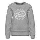 New Hampshire Women's Sweatshirt - Retro Mountain Women's New Hampshire Crewneck Sweatshirt - heather gray