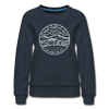 New Hampshire Women's Sweatshirt - Retro Mountain Women's New Hampshire Crewneck Sweatshirt - navy