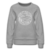 North Carolina Women's Sweatshirt - Retro Mountain Women's North Carolina Crewneck Sweatshirt - heather gray