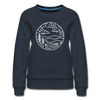 North Carolina Women's Sweatshirt - Retro Mountain Women's North Carolina Crewneck Sweatshirt - navy