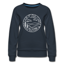 North Carolina Women's Sweatshirt - Retro Mountain Women's North Carolina Crewneck Sweatshirt - navy