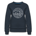 North Dakota Women's Sweatshirt - Retro Mountain Women's North Dakota Crewneck Sweatshirt - navy