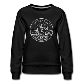Oklahoma Women's Sweatshirt - Retro Mountain Women's Oklahoma Crewneck Sweatshirt - black