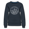 Oklahoma Women's Sweatshirt - Retro Mountain Women's Oklahoma Crewneck Sweatshirt - navy