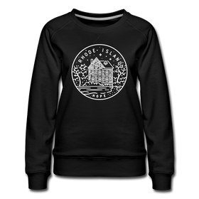 Rhode Island Women's Sweatshirt - Retro Mountain Women's Rhode Island Crewneck Sweatshirt - black