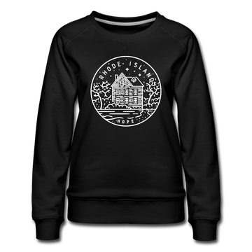 Rhode Island Women's Sweatshirt - Retro Mountain Women's Rhode Island Crewneck Sweatshirt - black