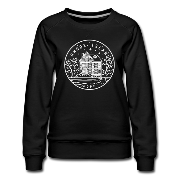Rhode Island Women's Sweatshirt - Retro Mountain Women's Rhode Island Crewneck Sweatshirt - black