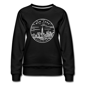 New York Women's Sweatshirt - Retro Mountain Women's New York Crewneck Sweatshirt - black