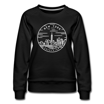 New York Women's Sweatshirt - Retro Mountain Women's New York Crewneck Sweatshirt - black
