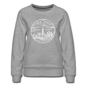 New York Women's Sweatshirt - Retro Mountain Women's New York Crewneck Sweatshirt - heather gray