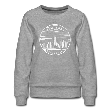 New York Women's Sweatshirt - Retro Mountain Women's New York Crewneck Sweatshirt - heather gray