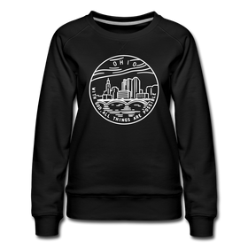 Ohio Women's Sweatshirt - Retro Mountain Women's Ohio Crewneck Sweatshirt - black