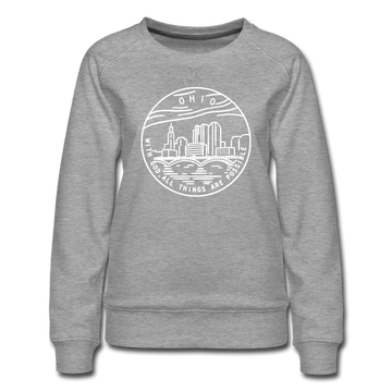Ohio Women's Sweatshirt - Retro Mountain Women's Ohio Crewneck Sweatshirt - heather gray