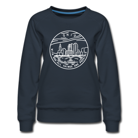 Ohio Women's Sweatshirt - Retro Mountain Women's Ohio Crewneck Sweatshirt - navy