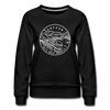 Oregon Women's Sweatshirt - Retro Mountain Women's Oregon Crewneck Sweatshirt - black