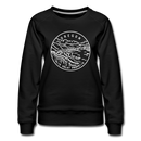 Oregon Women's Sweatshirt - Retro Mountain Women's Oregon Crewneck Sweatshirt - black