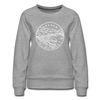 Oregon Women's Sweatshirt - Retro Mountain Women's Oregon Crewneck Sweatshirt - heather gray