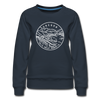 Oregon Women's Sweatshirt - Retro Mountain Women's Oregon Crewneck Sweatshirt - navy