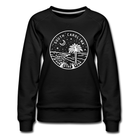 South Carolina Women's Sweatshirt - Retro Mountain Women's South Carolina Crewneck Sweatshirt - black