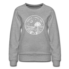 South Carolina Women's Sweatshirt - Retro Mountain Women's South Carolina Crewneck Sweatshirt - heather gray