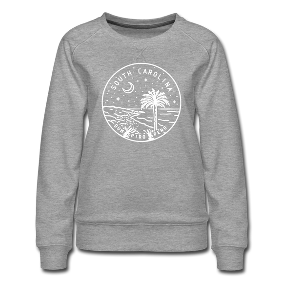 South Carolina Women's Sweatshirt - Retro Mountain Women's South Carolina Crewneck Sweatshirt - heather gray