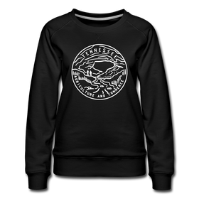 Tennessee Women's Sweatshirt - Retro Mountain Women's Tennessee Crewneck Sweatshirt - black
