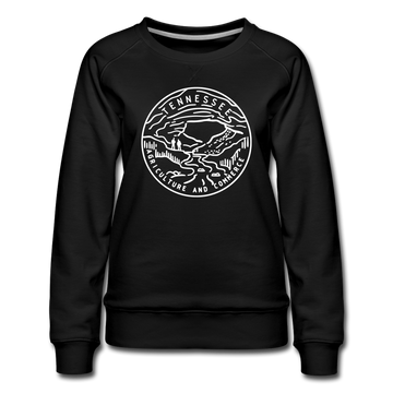 Tennessee Women's Sweatshirt - Retro Mountain Women's Tennessee Crewneck Sweatshirt - black