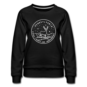 Pennsylvania Women's Sweatshirt - Retro Mountain Women's Pennsylvania Crewneck Sweatshirt - black