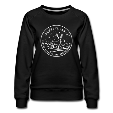 Pennsylvania Women's Sweatshirt - Retro Mountain Women's Pennsylvania Crewneck Sweatshirt - black
