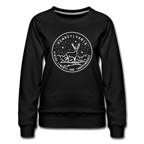 Pennsylvania Women's Sweatshirt - Retro Mountain Women's Pennsylvania Crewneck Sweatshirt - black