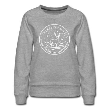 Pennsylvania Women's Sweatshirt - Retro Mountain Women's Pennsylvania Crewneck Sweatshirt - heather gray