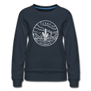 Texas Women's Sweatshirt - Retro Mountain Women's Texas Crewneck Sweatshirt - navy