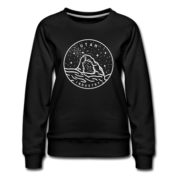Utah Women's Sweatshirt - Retro Mountain Women's Utah Crewneck Sweatshirt - black