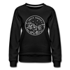 South Dakota Women's Sweatshirt - Retro Mountain Women's South Dakota Crewneck Sweatshirt - black