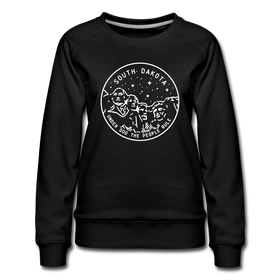 South Dakota Women's Sweatshirt - Retro Mountain Women's South Dakota Crewneck Sweatshirt - black