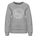 South Dakota Women's Sweatshirt - Retro Mountain Women's South Dakota Crewneck Sweatshirt - heather gray