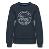 South Dakota Women's Sweatshirt - Retro Mountain Women's South Dakota Crewneck Sweatshirt - navy