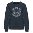 South Dakota Women's Sweatshirt - Retro Mountain Women's South Dakota Crewneck Sweatshirt - navy