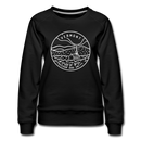 Vermont Women's Sweatshirt - Retro Mountain Women's Vermont Crewneck Sweatshirt - black